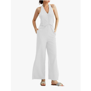CHERFLY Jumpsuits for Women Dressy Elegant Outfits Summer Halter Overalls 2025 L