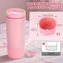 3 x 2pcs Silicone Boot for Owala Smoothsip Slider Coffee Tumbler 12oz 20oz, Anti-Slip Protective Sleeve, Rubber Bottom Protector for Travel Coffee Mug, Cup Tumblers Accessories for Owala', Pink