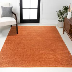 JONATHAN Y Haze Solid Low-Pile Orange Indoor Area Rug 6x9, Coastal,Bohemian,Minimalist,Classic, Easy-Cleaning for Living Room,Bedroom,Kitchen,Pet Friendly,Non-Shedding (SEU100M-6)