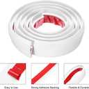 MECCANIXITY Floor Transition Strip Self Adhesive, 2m/6.6ft Laminate Door Transition Strips Carpet Edging Strip for Carpet Doorways Joining Floor Gaps Fit for 10mm Height, White