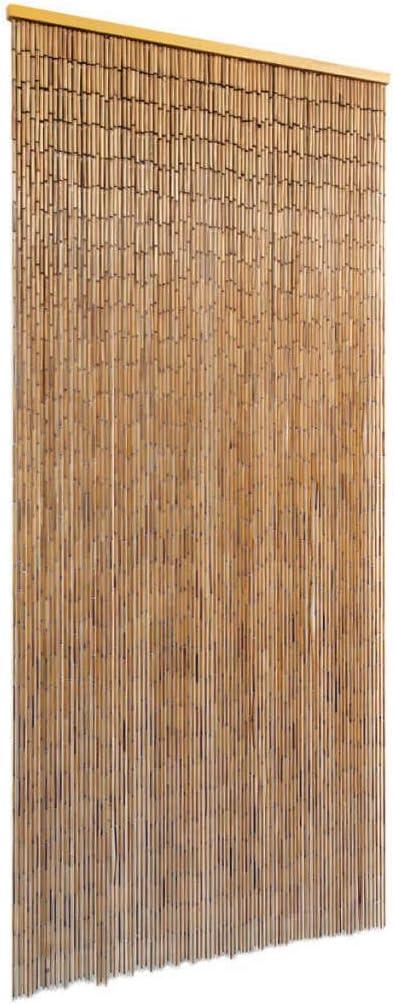 vidaXL Bamboo Door Curtain Fly Insect Mosquito Screen Room Divider partition 35.4"x 78.7" Brown for patios, Balconies, and Apartments -