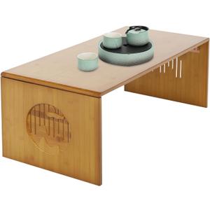 Japanese Floor Table, Folding Bamboo Coffee Tables for Sitting On The Floor, Portable, No Assembly, 31.5 * 14.6 * 11.8inch, (31.5 * 14.6 * 11.8inch)