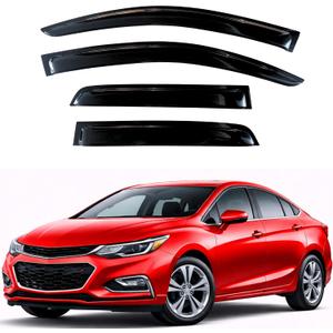 KPY Rain Guards Fit for 2016-2019 Chevrolet/Chevy Cruze, Out-Channel Window Visors Vent Wind Deflectors 4PC, Car Accessories for 16-19 Cruze (Excludes Classic Model)