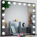 Black Lighted Vanity Mirror, Makeup Mirror With 17 Dimmable LED Bulbs