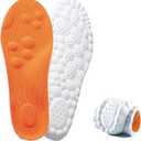 2 x 2026 New Steppers Insoles for Men & Women,4D Cloud Massage Memory Foam Insoles with Arch Support，Comfortable and Breathable (Orange, Men 7 / Women 8)