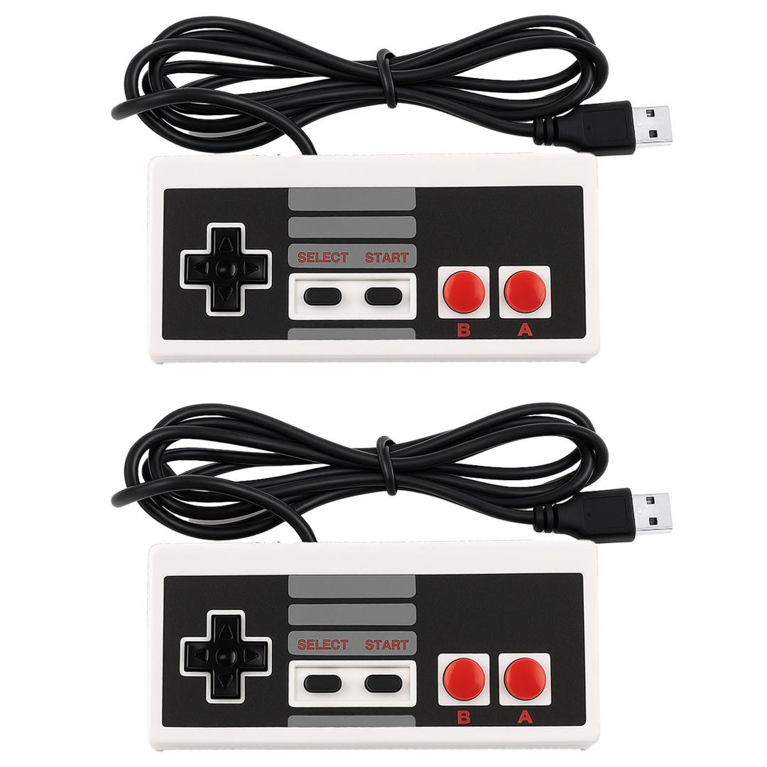 ZENANBiBi Usb Wired Controller 2-Pack for Nes Gamepad  Plug & Play for Windows Pc,Mac,Linux,Raspberry Pi,Retropie,Nes Emulators  Classic Nes Controller Gamepad for Retro Gaming Fun