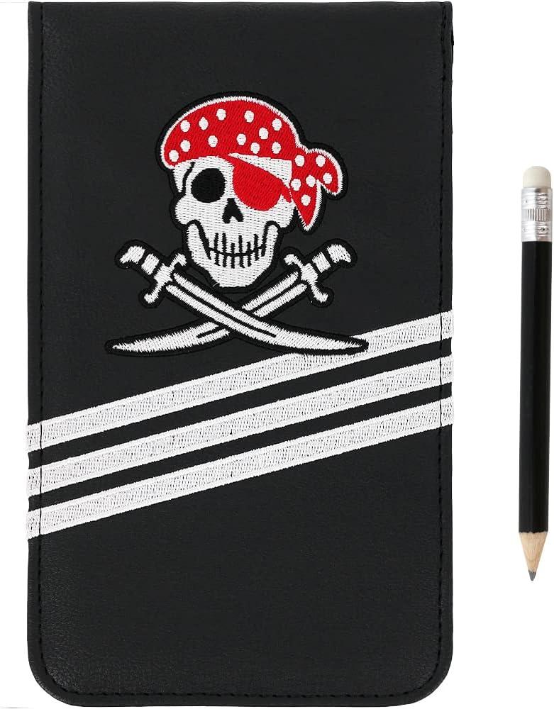 Golf Leather Scorecard Holder Cover Yardage Book Cover with American Flag Golf Ball Marker and A Free Pencil 4.33  7.48 inches