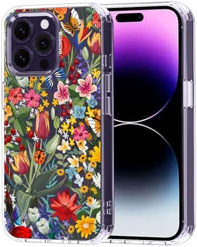 MOSNOVO Case for iPhone 14 Pro Max, [Buffertech 6.6ft Military-Grade Drop Protection] [Anti Peel Off Tech] Clear TPU Bumper Phone Case Cover Design - in The Garden