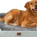 EHEYCIGA Orthopedic Dog Beds for Extra Large Dogs, Waterproof Memory Foam XL Dog Bed with Sides, Non-Slip Bottom and Egg-Crate Foam Big Pet Couch Bed with Washable Removable Cover, Greyish Green Size: 44.0"L x 32.0"W x 6.5"Th