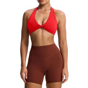 Aoxjox Women's Workout Halter Sport Bras Fitness Rosie Bra Yoga Crop Tank M