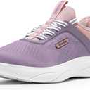 FitVille Extra Wide Shoes for Women, Hands Free Slip On Sneakers Lightweight Wide Walking Shoes Arch Support Comfortable Orthopedic Shoe for Standing All Day - ZephyrLite V4 (Mauve/Pink)  7W