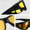 Night Driving Glasses for Men Women Fit Over Sunglasses Anti Glare Polarized HD Night Vision Glasses (02 Glossy Black Frame/ Yellow Night Vision Lens)