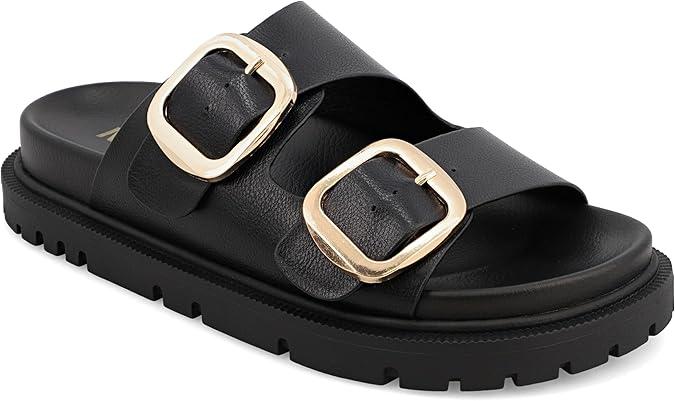MIA Women's Gen Double Buckle Slide Sandals 7.5