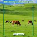 25Pack,48 Inch Heavy Duty Electrical Fence Post - UV Resistant Plastic Fence Posts for Livestock, Garden & Pasture, Easy Installation No Dig (Green)