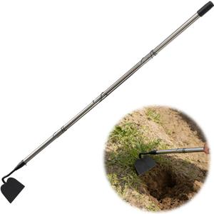 Garden hoe heavy duty for weedingHoe garden tool 37.8''-66.1'' Adjustable with 7.1inch Wide Welded BladeHoes for gardening with Long Stainless Steel Handle for Digging Loosening Weeding Planting