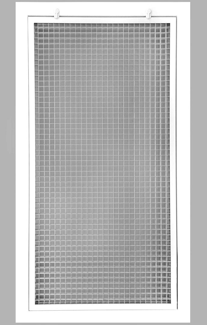14" x 30" Cube Core Eggcrate Return Air Filter Grille for 1" Filter - Aluminum - White [Outer Dimensions: 16.5" x 32.5]