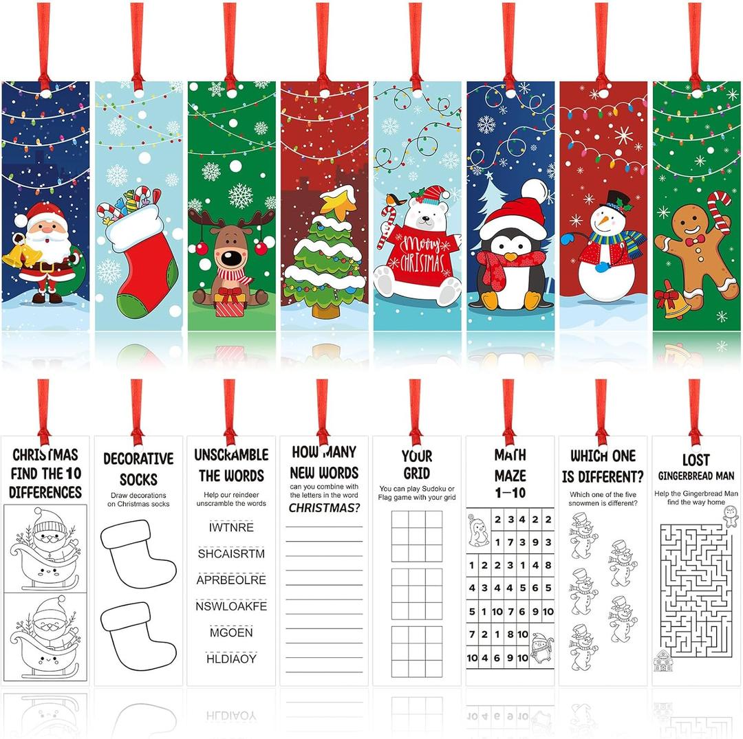 80 Pcs Bookmarks Double-Sided Holiday Gifts for Learning Stationery Supplies