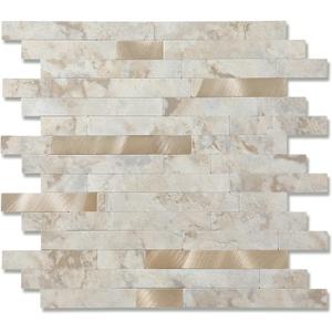 10 - Sheet Peel and Stick Backsplash Wall Tile, PVC Kitchen Backsplash, Stick on Tiles for Backsplash Kitchen (12'' X 12'', Rusty)