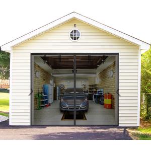 Magnetic Garage Door Net Screen Kit 8x8 FT - Heavy-Duty Fiberglass Mesh with Magnetic Closure for 1 Car Garage 8x8ft, Blocks Bugs & Enhances Privacy - Perfect for Workshop Gym or Patio Use (Black)