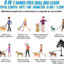 Lukovee Hands Free Dog Leash, 10FT Adjustable Training Lead 1/2 Inch Nylon Heavy Duty Lead No Pull for Large Medium Dogs, Tangle Free Reflective Waist-Leash for Walking Running, (DB, Plus Handle)