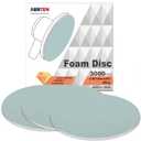 6-Inch P3000 Foam Wet Sanding Discs, Hook & Loop for Clear Coat Leveling & Paint Refinement, Uniform Scratch Pattern, Low Heat, ABRTEN Basalt Series, 3Pcs/Box