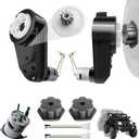 JRRXM 2PCS High Speed 24V RS555 35000RPM Fast Steel Gears Motor Gearbox for Power Wheels Motor Upgrade,18V-24V Kids Ride on Toy Electric Car Conversion Kit for Tire Upgrade,Free Connector Coupler (Black)