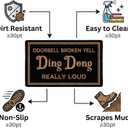 30x17 In Funny Merry Christmas Doormats for Front Door Mat Doorbell Broken Yell DingDong Really Loud Outdoor Entrance Non Slip Mats Indoor Decor Bathroom Mat Entrance Rug Kitchen Rugs and Mats