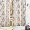 jinchan Linen Kitchen Curtains 36 Inch Floral Tier Curtains Farmhouse Cottage Core Flax Cafe Rod Pocket Country Small Window Drapes for Laundry Room Bathroom RV 2 Panels Black on Beige