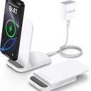 Pixel Wireless Charger Fast Charging Stand for Google Pixel 10a 10 Pro XL Fold 9a 9 Pro XL Fold 8a 8 Pro 7a 7 Pro 6 Pro, Samsung Galaxy S26 S25 S24 S23 S22, 15W Wireless Charging Station Fast Charger (White)