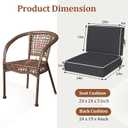 Outdoor Chair Cushions, 24''x24'' Outdoor Chair Cushions, Patio Chairs Cushions w/ Back Cushion,Handle,Straps,Removable Cover, Outdoor Cushion for Kitchen Dining Patio Furniture,Water & Fade-Resistant
