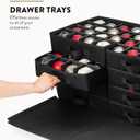 Premium Large Christmas Ornament storage Box, with Side Open, Drawer Style Trays - 3" Compartment, 8 Trays, Keeps 128 Holiday Ornaments & Xmas Accessories, Storage Container Made Of 600D Oxford Fabric