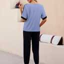 VIMPUNEC Women 2 Piece Outfits Summer Casual Lounge Sets Soft Sweatsuits Trendy Matching Sets (Blue, XL)