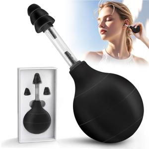 Ear Pressure Tool, Ear Pressure Relief Suction Device, Migraine and Headache Relief Inner Ear Balance, Airplane Ear Pressure Relief,Reduce Pain, Stress, Tension via Inner Ear Pressure - Black