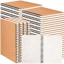 miikoul 60 Packs A5 Spiral Lined Notebooks, Kraft Paper Cover, 8.3"×5.5", 60 Sheets/120 Pages, Ruled Notebooks Bulk, Hardcover Journal Notepad Travel Notebooks for Office and Back to School Supplies