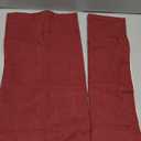 ZeeMart Linen Checked Throw Pillow Covers Set of 2, 16x16 Inch Burgundy/Cream, Farmhouse Decorative Single Sided Grid Embroidered Couch Pillow Cases Red Cotton Linen Cushion Covers