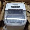 EUHOMY Countertop Ice Maker Machine with Handle, 26lbs Per Day, 9 Ice Cubes Ready in 6 Mins, Auto-Cleaning Portable Ice Maker with Basket and Scoop, for Home/Kitchen/Camping/RV (White) (11.57"D x 11.42"W x 8.74"H, White)