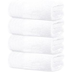 Towels 4 Piece Extra Large Bath Towels 30 x 60 Inches, White