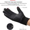 Winter Touchscreen Gloves, Black, Waterproof PU Material, Anti-Slip Texture, Fleece-Lined for Cold Weather, Unisex