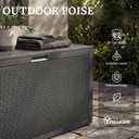 YITAHOME 95 Gallon Outdoor Storage Deck Box, Waterproof Resin Deck Box w/Handles, Lockable Outdside Deck Box for Patio Furniture, Garden Tools, Lockable & UV Resistant(Dark Gray)