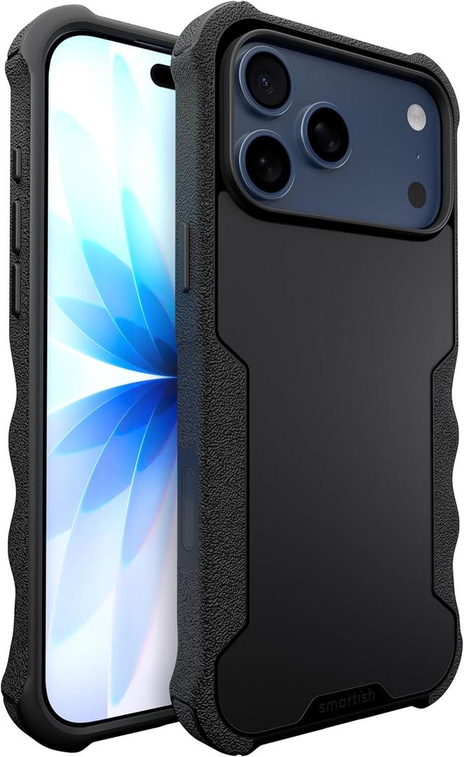 Smartish iPhone 17 Pro Max MagSafe Case - Gripzilla Protective Magnetic Case for Men [Rugged + Tough] Military Grade Heavy Duty Grip Armor - Drop Tested for iPhone 17 Pro Max - Black Tie Affair