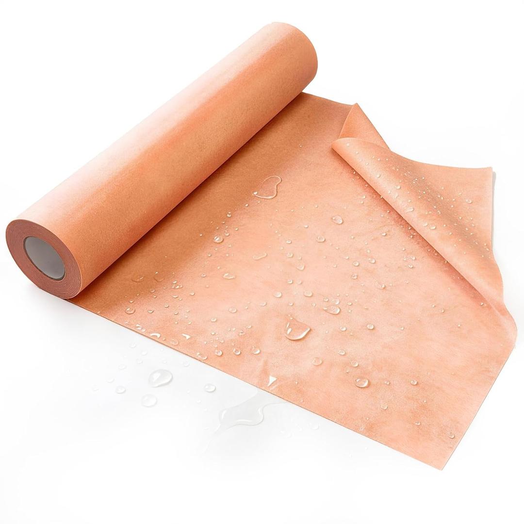 3.3 FTx131.2 FT Waterproof Membrane for Shower, 432.9Sq FT, 24.8 mil Thick, Waterproofing Membrane, Polyethylene Fabric Roll, Easy to Cut for Bathroom, Kitchen, Sauna, Walls and Wet Areas