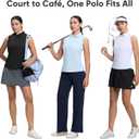 HOTSUIT Womens Golf Shirt Sleeveless Collared Golf Clothes Polo Shirts Quick Dry Lightweight V Neck UPF 50+ (Black, XXL)