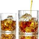 ELIDOMC 5PC Italian Crafted Crystal Whiskey Decanter & Whiskey Glasses Set, Crystal Decanter Set With 4 Whiskey Glasses, Whiskey Decanter Sets for Men.