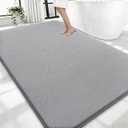 OLANLY Thick Memory Foam Large Bathroom Rug 70x46, Absorbent Bath Mat, Grey