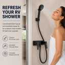 RV Shower Faucet with Head and Hose: 4 Inch 2-Hole Camper Shower Faucet with 59" Hose - ABS Shower Valve Diverter for RV Camper Motorhome Travel Trailer Indoor Outdoor Use