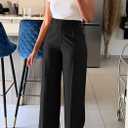 Lucuna Women's Wide Leg Dress Pants High Waisted Straight Leg Slacks Business Office Work Pants Trousers, Size: Medium