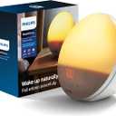Philips SmartSleep Wakeup Light, Colored Sunrise and Sunset Simulation, 5 Natural Sounds, FM Radio & Reading Lamp, Tap Snooze, HF3520/60