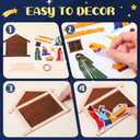 Funrous 24 Set Christmas Make a Nativity Scene Sticker Crafts DIY Stick Advent Craft Religious Hanging Ornaments for Christmas Tree Holy Night Christian Party Favors Classroom Activities(Nativity)