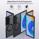 2 x HikerClub for Galaxy Z Fold 7 (2025) Magnetic Case, Compatible with Wireless Charger, Slim Fit Anti-Scratch Translucent Frosted Black Shockproof Case