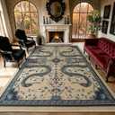 Dssimo Washable Snake Rug for Living Room, Non Slip 8x10 Area Rugs, Beige | Stain Resistant, Soft Low-Pile, Whimsical, Whimsy, Fun, Thin Large Carpet for Dining Room Home Office Playroom